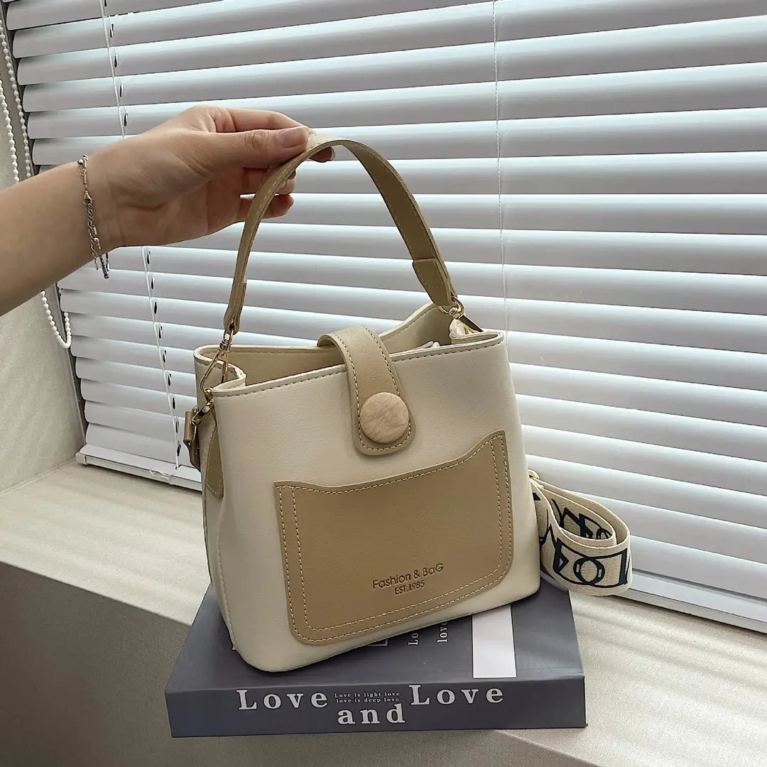 Off-white Khaki Crossbody Bag for Women with Removable Strap