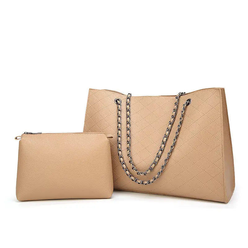 Black Rhombus Chain Shoulder Bag for Women