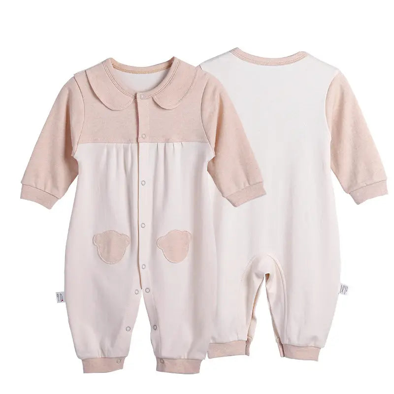 Baby Cotton Padded Jumpsuit Striped Girls Spring