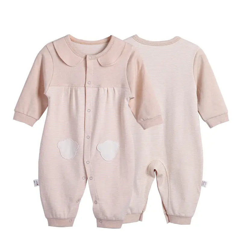 Baby Cotton Padded Jumpsuit Striped Girls Spring