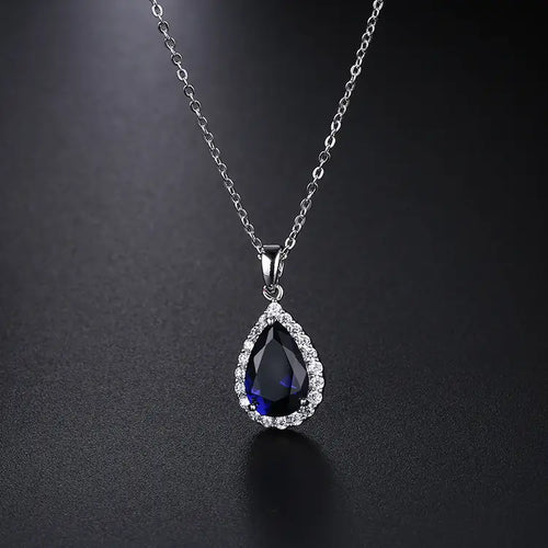 White Zircon Pendant Necklace Copper Pave Fashion
