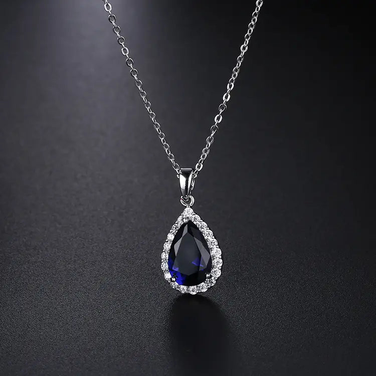 White Zircon Pendant Necklace Copper Pave Fashion