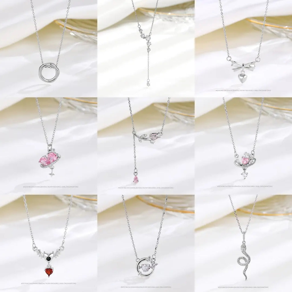 S925 Silver Necklaces for Women Elegant Daily Wear Jewelry