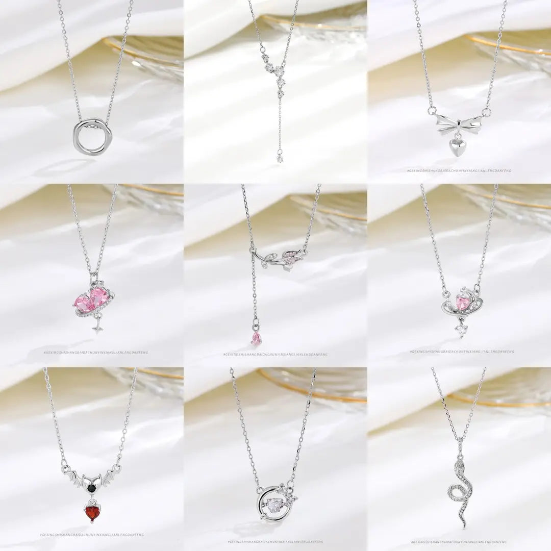 S925 Silver Necklaces for Women Elegant Daily Wear Jewelry