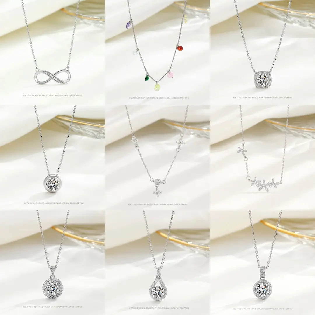 S925 Silver Necklaces for Women Elegant Daily Wear Jewelry