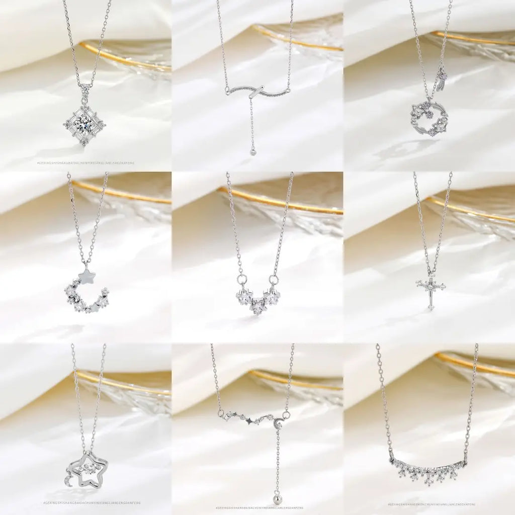 S925 Silver Necklaces for Women Elegant Daily Wear Jewelry