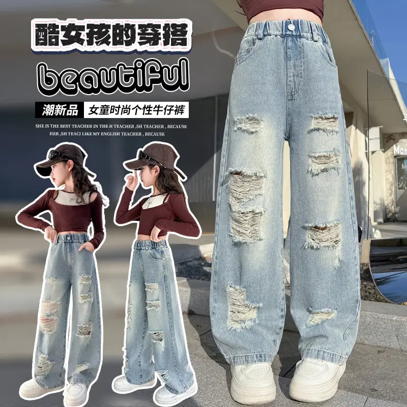 Korean Style Ripped Jeans