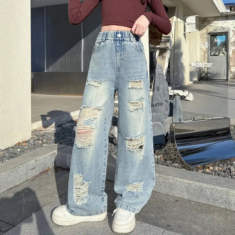 Korean Style Ripped Jeans