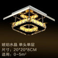 Modern Crystal Ceiling Light 20x20x8CM Amber Glow