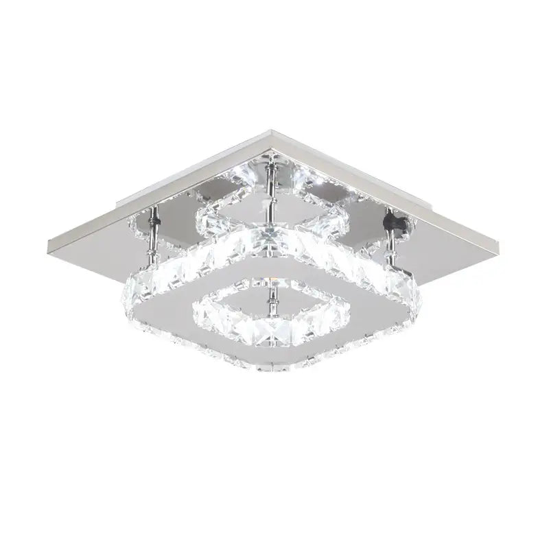 Modern Crystal Ceiling Light 20x20x8CM Amber Glow