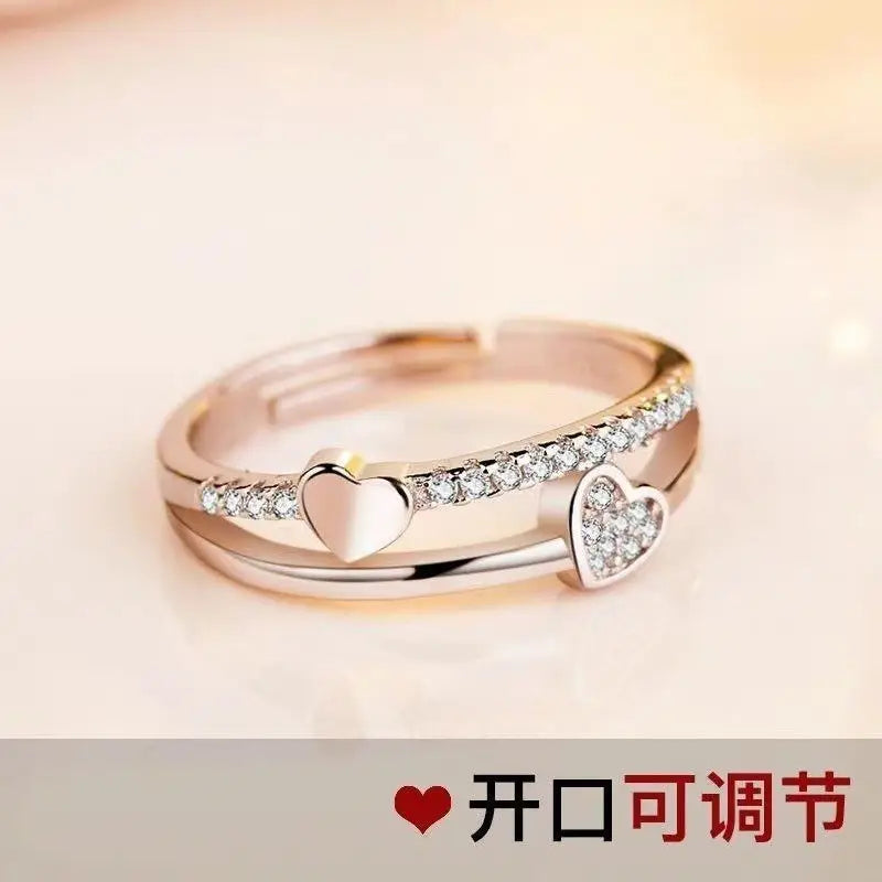 Korean Style Double Layer Couple Ring for Women