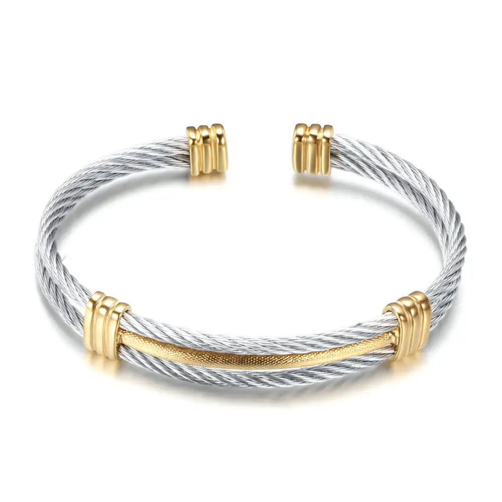 Premium Gold & Silver Braided Bracelet for Women