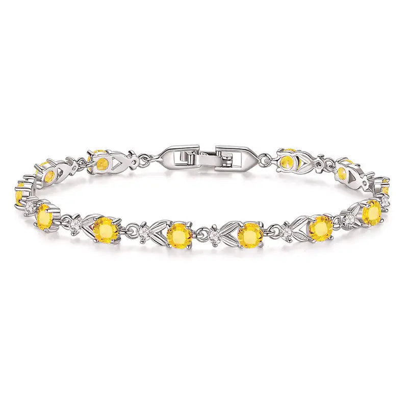 Multicolored Gemstone Bracelet for Women with Gold Plating