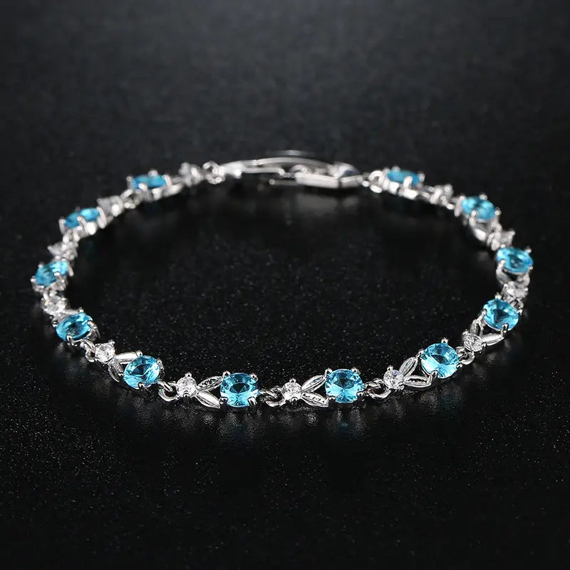 Multicolored Gemstone Bracelet for Women with Gold Plating