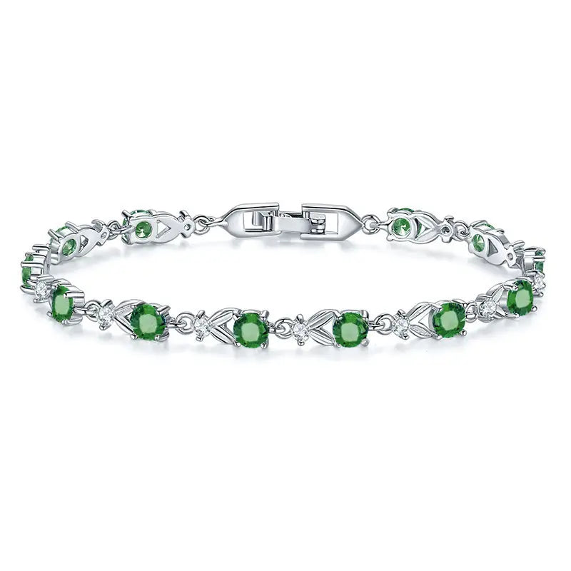 Multicolored Gemstone Bracelet for Women with Gold Plating