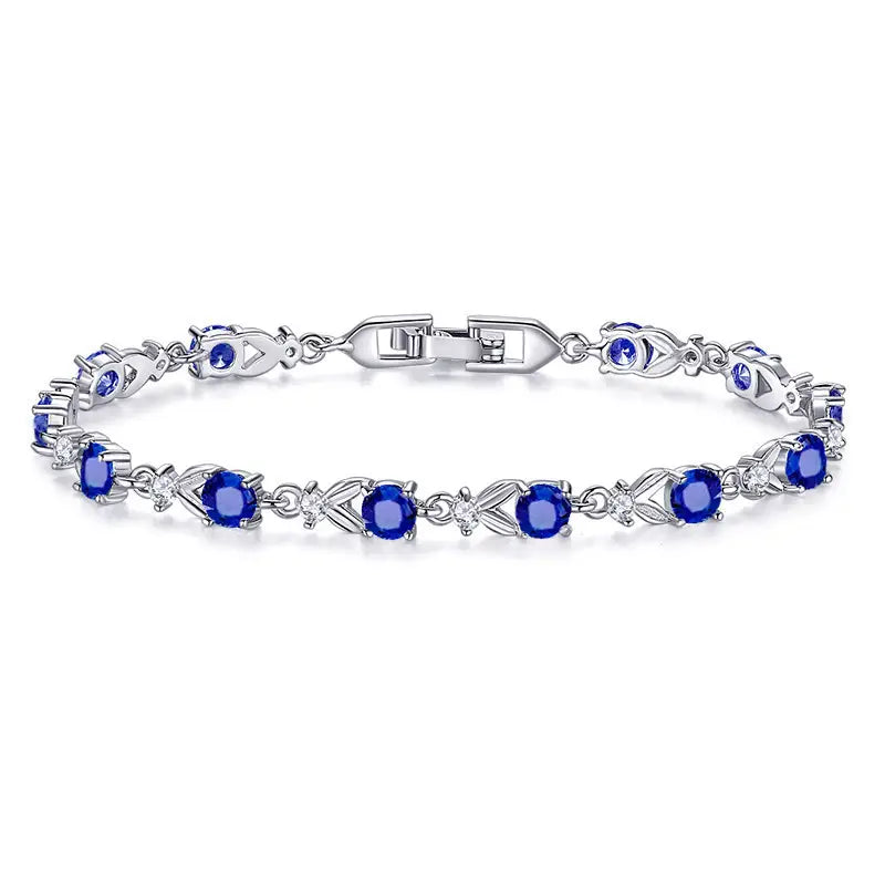 Multicolored Gemstone Bracelet for Women with Gold Plating