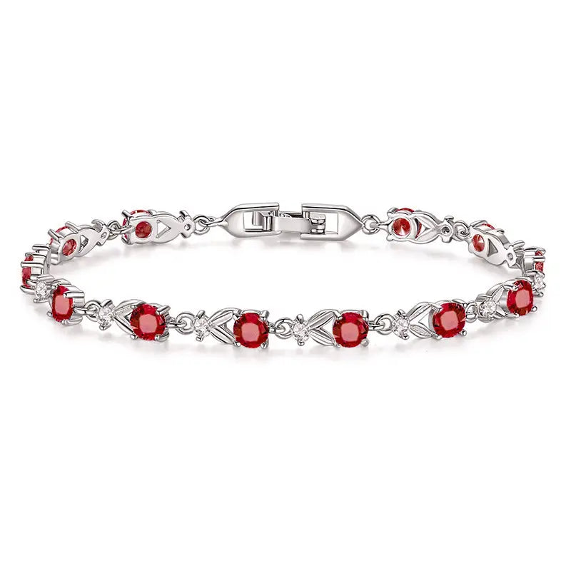 Multicolored Gemstone Bracelet for Women with Gold Plating