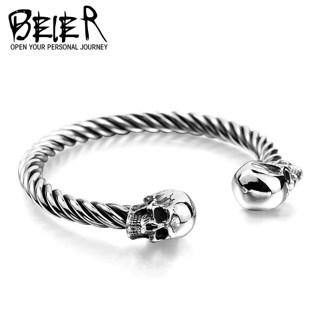 Skull Tied Bracelet Titanium Steel for Men