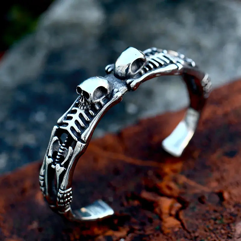 Skull Tied Bracelet Titanium Steel for Men