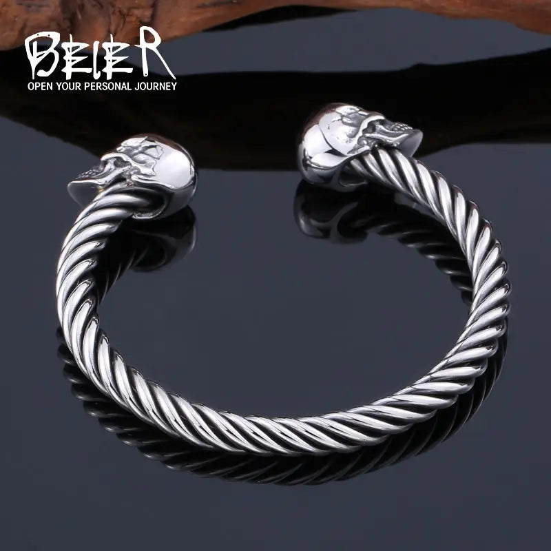 Skull Tied Bracelet Titanium Steel for Men