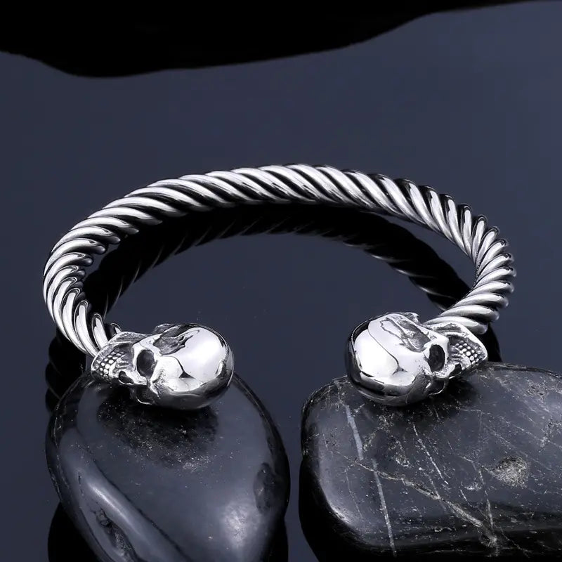 Skull Tied Bracelet Titanium Steel for Men