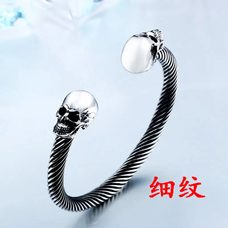 Skull Tied Bracelet Titanium Steel for Men