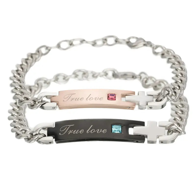 True Love Titanium Steel Bracelet for Couples