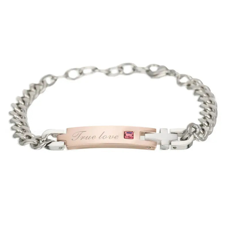 True Love Titanium Steel Bracelet for Couples