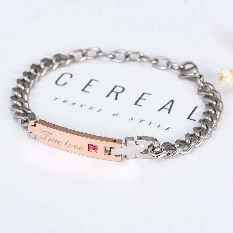 True Love Titanium Steel Bracelet for Couples