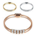 18K Gold Crystal Beaded Bracelet for Women