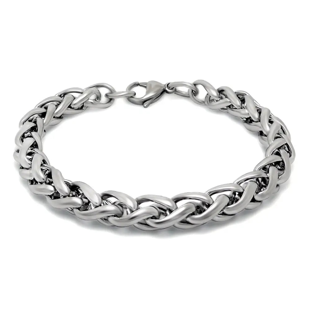 Tactical Steel Bracelet Silver with Lobster Clasp