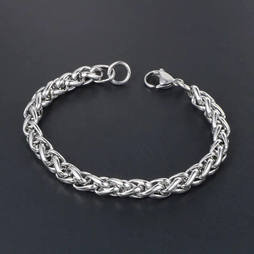 Tactical Steel Bracelet Silver with Lobster Clasp