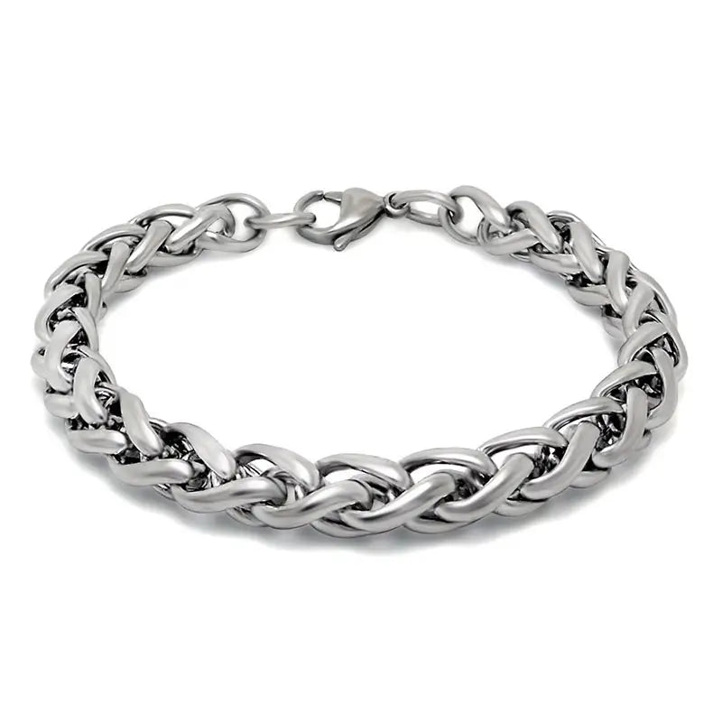 Tactical Steel Bracelet Silver with Lobster Clasp