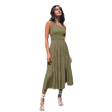 Women Summer Sleeveless Pleated Dress White New Collection