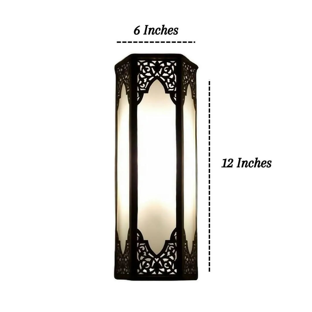 Stunning Wall Hanging Light Black Cut-Out Design 12x6x4 Inch