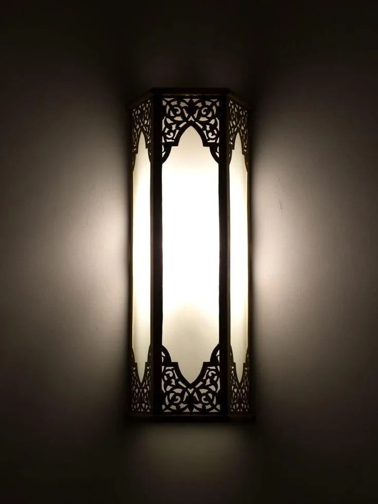 Stunning Wall Hanging Light Black Cut-Out Design 12x6x4 Inch