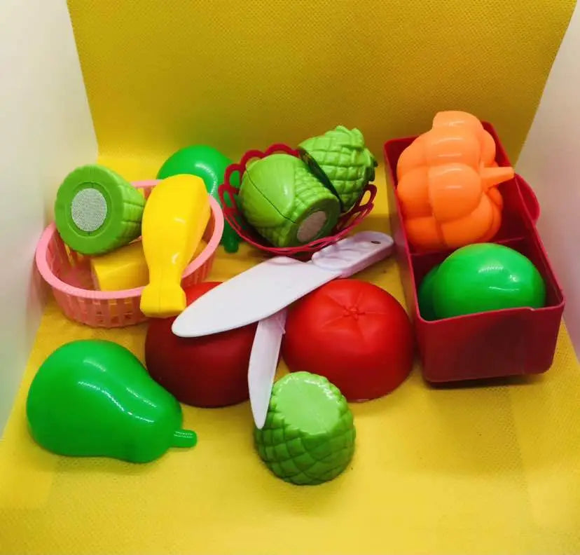 Toy kitchen toys fridge refrigerator with plastic fruit role play toy for kids kitchen set multicolour kids kitchen accessories