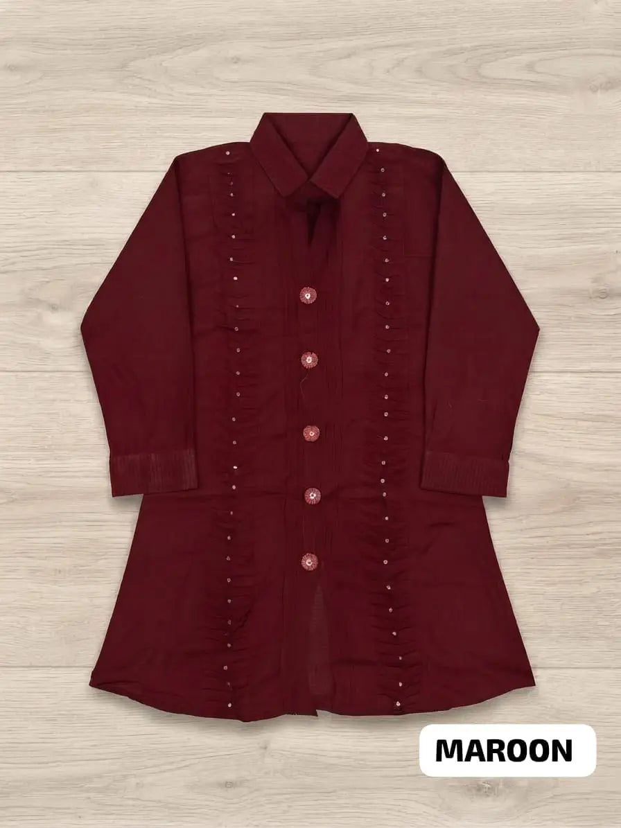 1 Pc Women's Stitched Lawn Hand Work Top