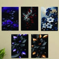 5Pcs 3D Abstract Art Wall Frames MDF Wood Decor