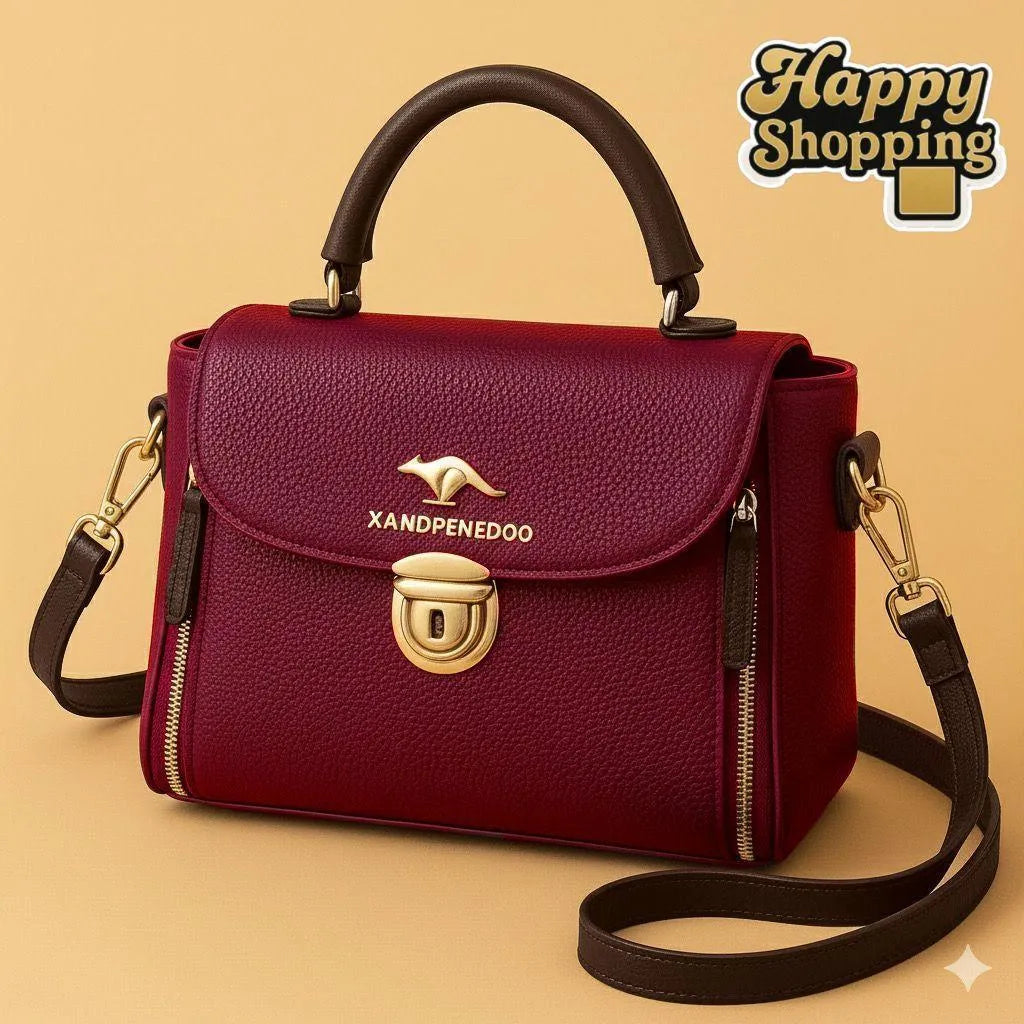 Maroon Leather Crossbody Bag for Girls