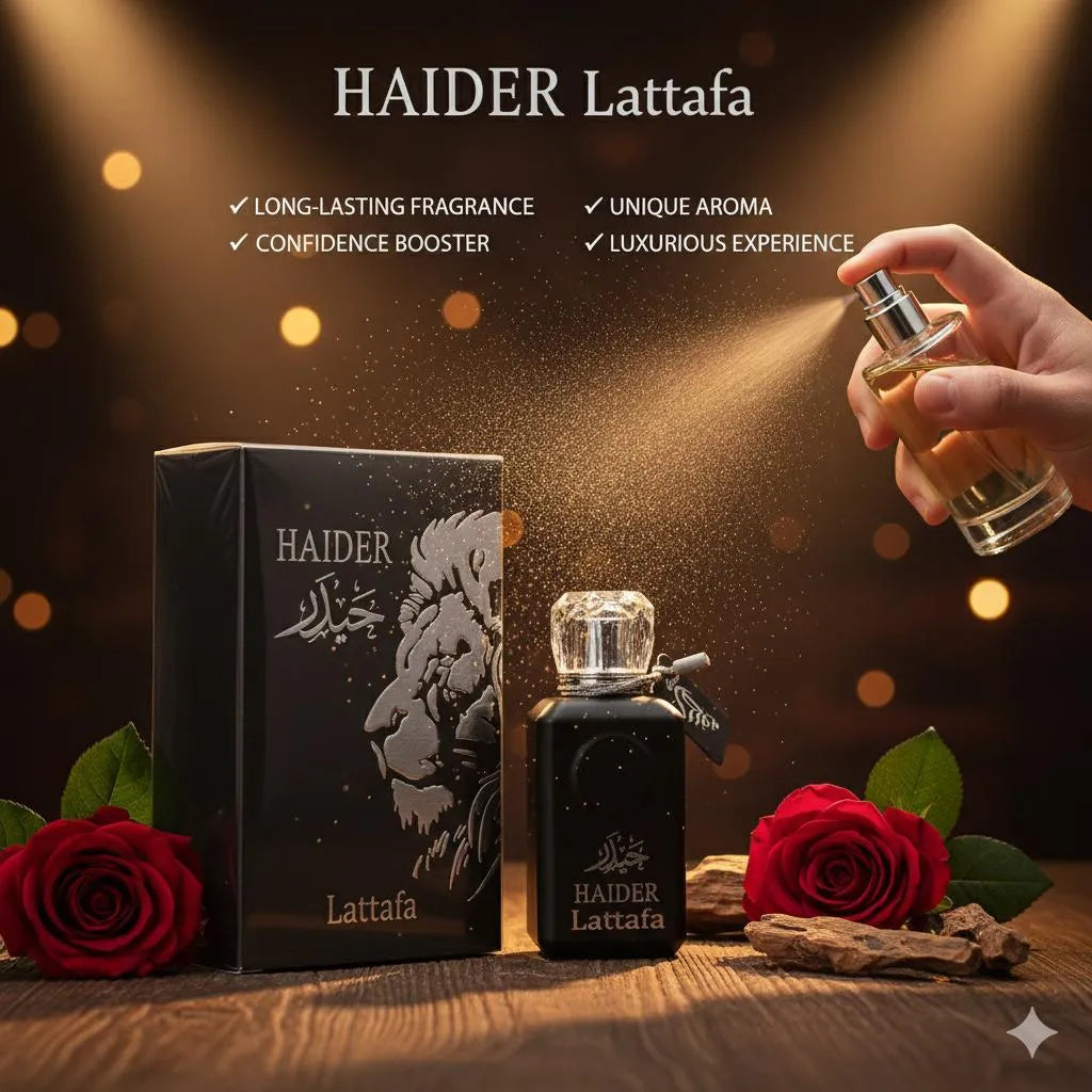 HAIDER Lattafa 50ml Unisex Long Lasting Luxury Perfume Black