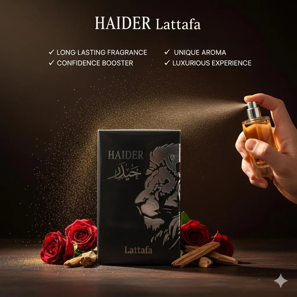 HAIDER Lattafa 50ml Unisex Long Lasting Luxury Perfume Black