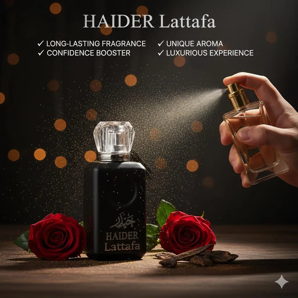 HAIDER Lattafa 50ml Unisex Long Lasting Luxury Perfume Black