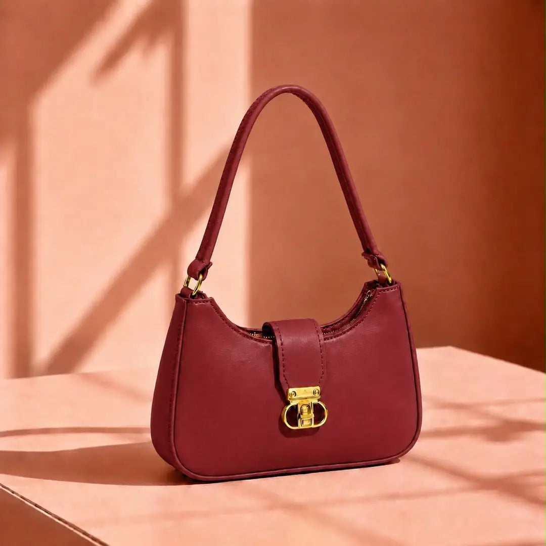 Women's Leather Plain Shoulder Bag