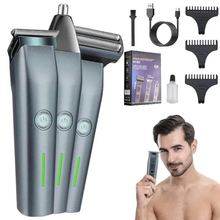 Rechargeable Men's Hair Clipper & Shaver with 3 Combs