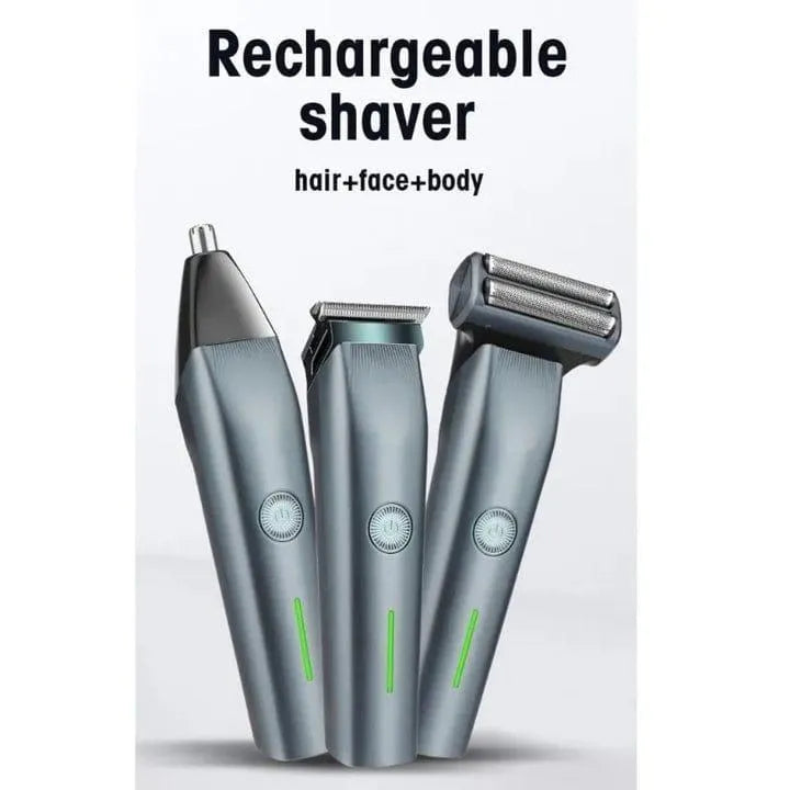 Rechargeable Men's Hair Clipper & Shaver with 3 Combs