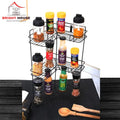 Multi-Level Spice Rack Black Metal Kitchen Organizer