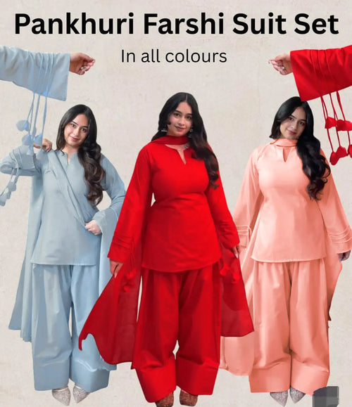 3 Pcs Women's Stitched Linen Plain Suit