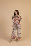 2 Pcs Women's Stitched Swiss Lawn Printed Co-Ord Set