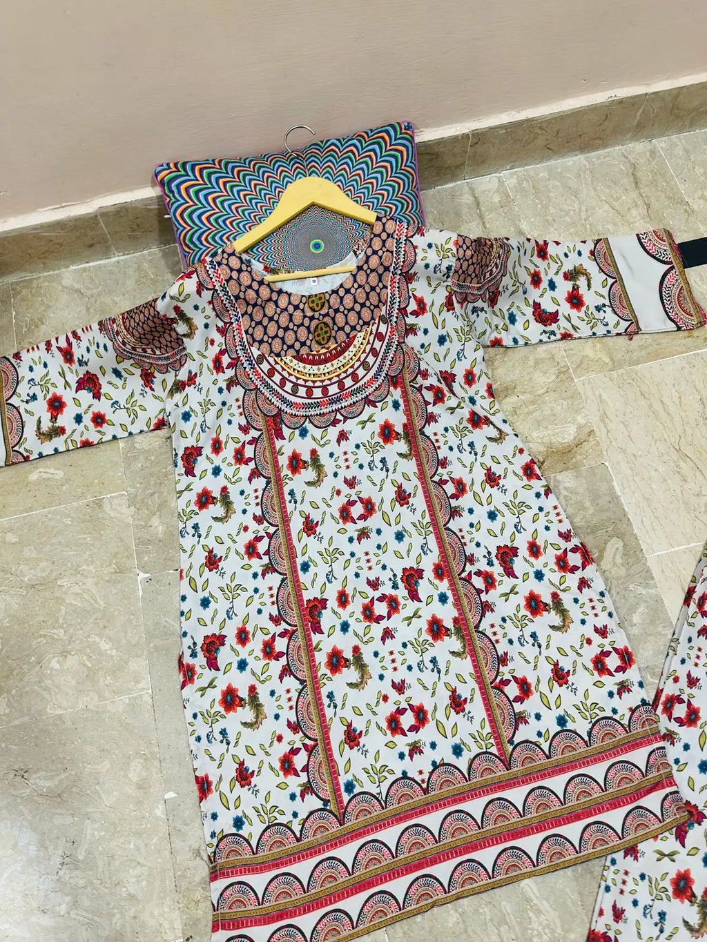 2 Pcs Women's Stitched Swiss Lawn Printed Co-Ord Set